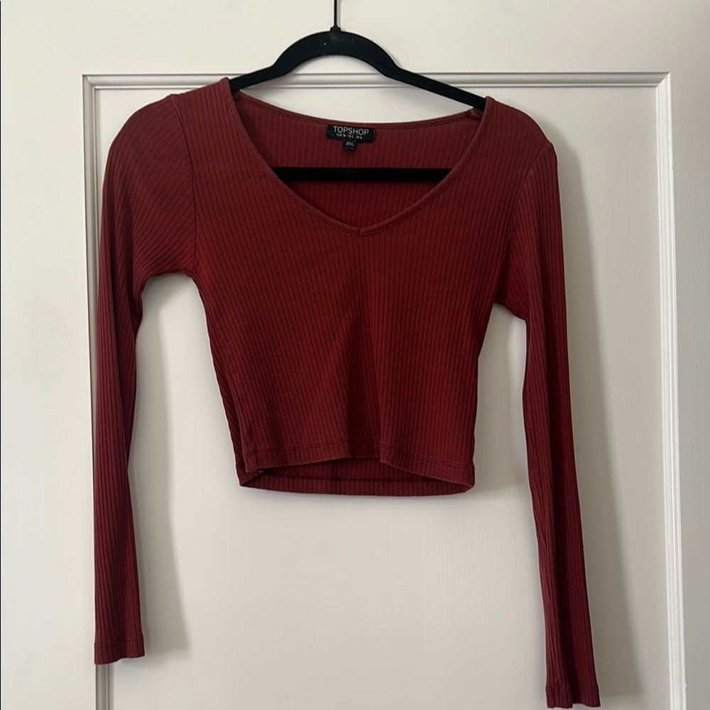 Topshop | Long Sleeve Crop Top